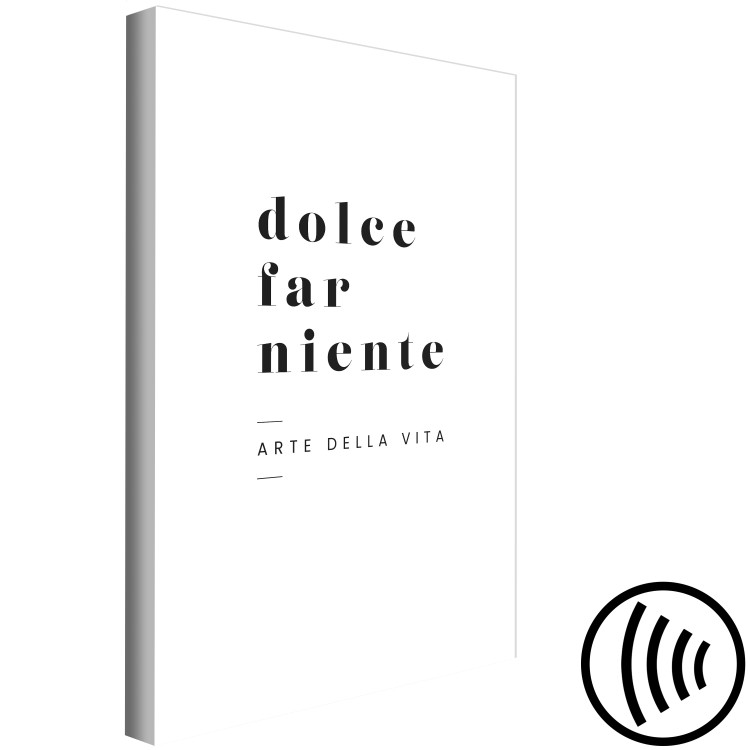 Canvas Print Dolee Far Nonte Quote - black text in Italian on a white background 135831 additionalImage 6