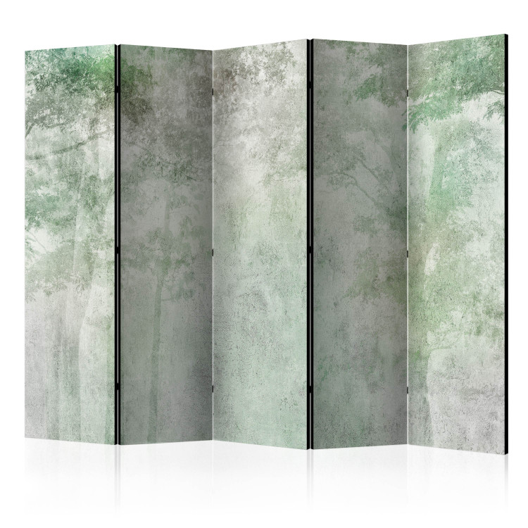 Room Divider Screen Forest Solace II (5-piece) - delicate landscape of green trees 136031