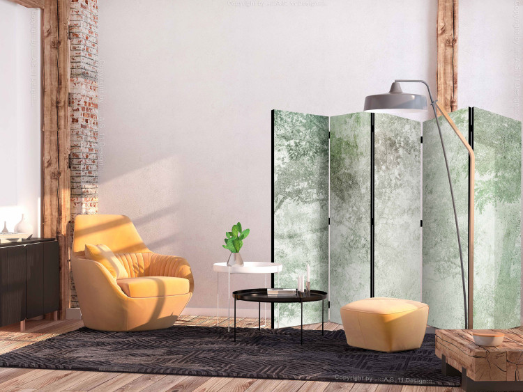 Room Divider Screen Forest Solace II (5-piece) - delicate landscape of green trees 136031 additionalImage 4