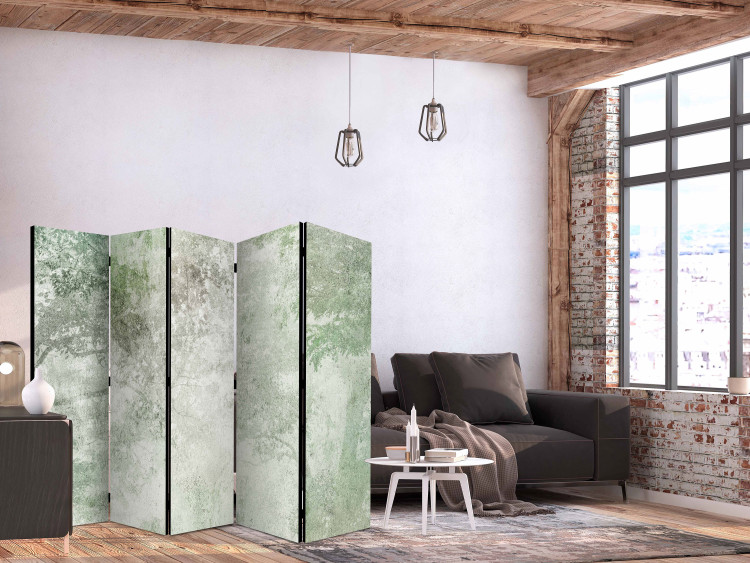 Room Divider Screen Forest Solace II (5-piece) - delicate landscape of green trees 136031 additionalImage 2