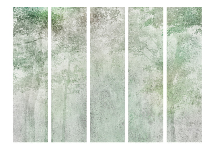 Room Divider Screen Forest Solace II (5-piece) - delicate landscape of green trees 136031 additionalImage 3