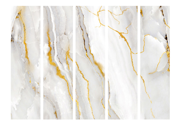 Room Separator Noble Stone II (5-piece) - Background with light marble texture 136131 additionalImage 3
