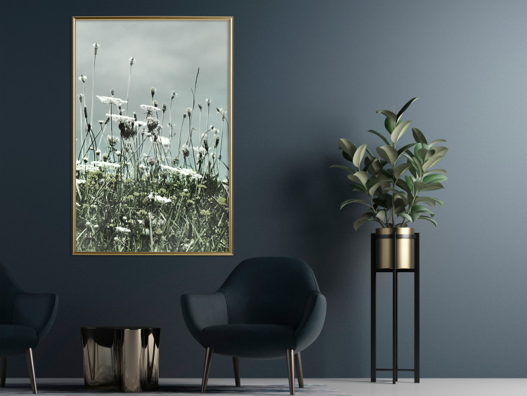 Wall Poster Midsummer - landscape of a flower-filled meadow with cloudy sky in the background 137231 additionalImage 10