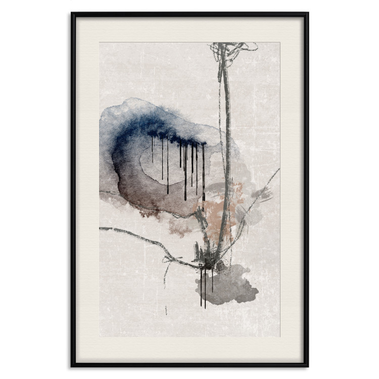 Wall Poster Watercolor Stained Glass - artistic abstraction in brown and beige colors 137531 additionalImage 25