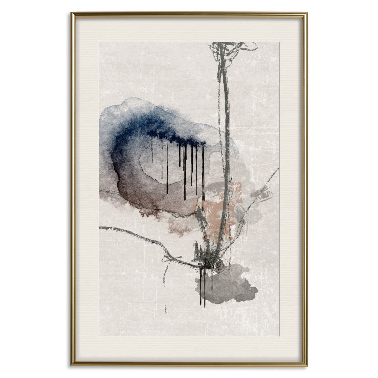 Wall Poster Watercolor Stained Glass - artistic abstraction in brown and beige colors 137531 additionalImage 23