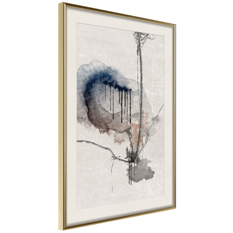 Wall Poster Watercolor Stained Glass - artistic abstraction in brown and beige colors 137531 additionalImage 15