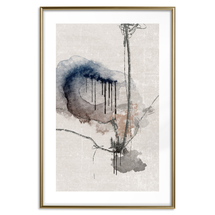 Wall Poster Watercolor Stained Glass - artistic abstraction in brown and beige colors 137531 additionalImage 18