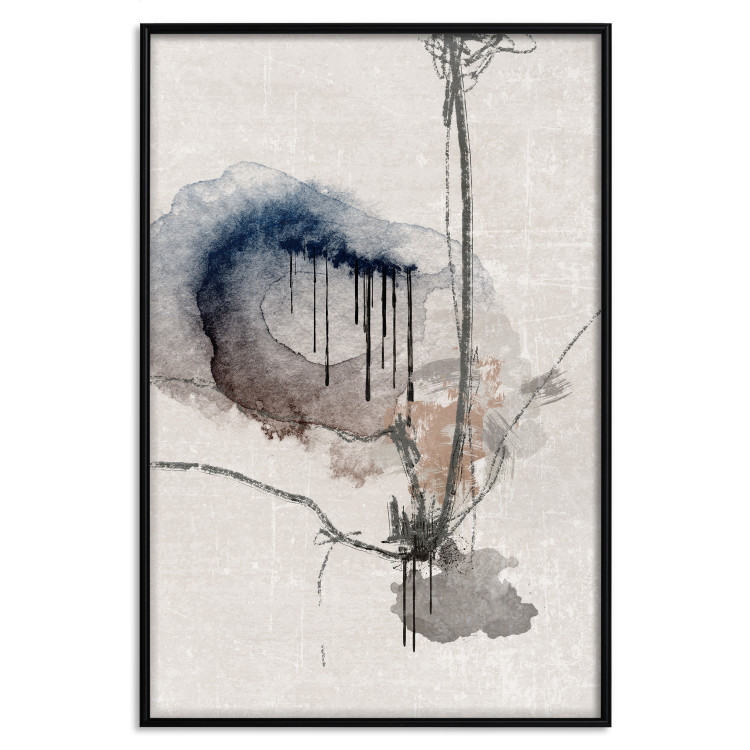 Wall Poster Watercolor Stained Glass - artistic abstraction in brown and beige colors 137531 additionalImage 3