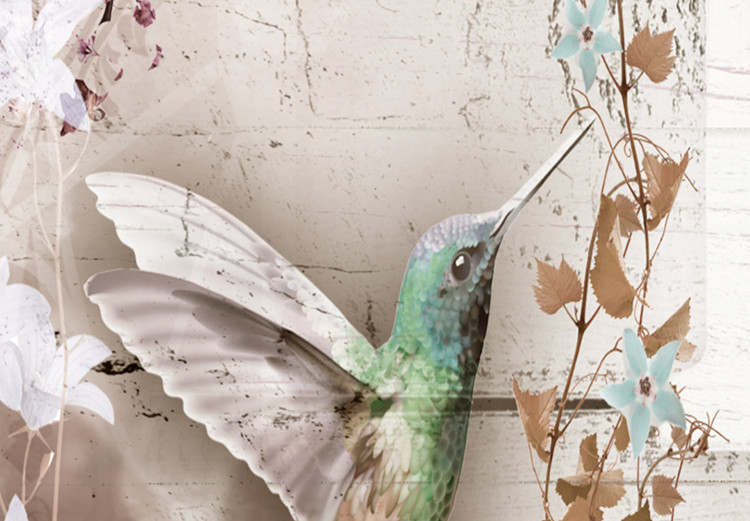 Large canvas print Home and Hummingbirds - Beige II [Large Format] 137631 additionalImage 3