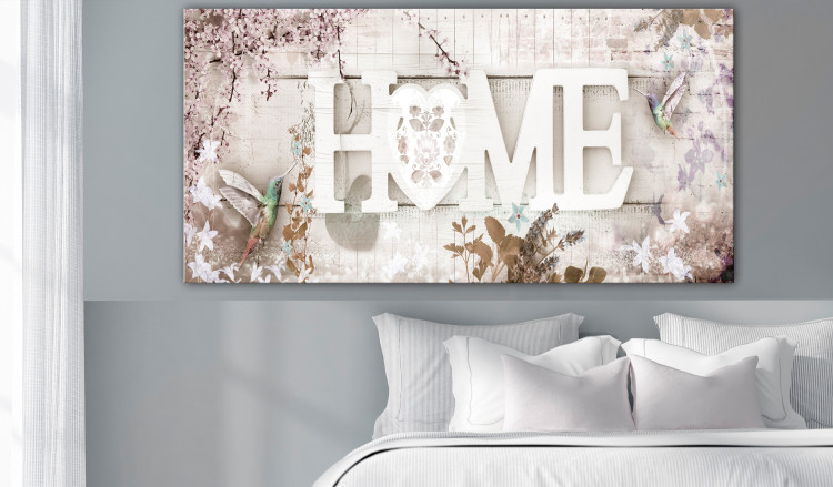 Large canvas print Home and Hummingbirds - Beige II [Large Format] 137631 additionalImage 5