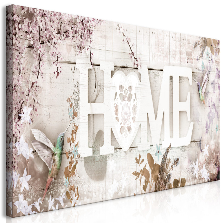 Large canvas print Home and Hummingbirds - Beige II [Large Format] 137631 additionalImage 2