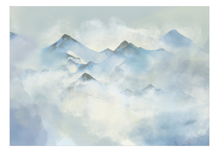 Wall Mural Winter in the mountains - landscape of peaks covered with snow and fog 138831 additionalImage 1