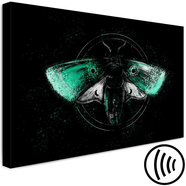 Canvas Art Print Night Moth (1-piece) Wide - third variant - green wings 142531 additionalImage 6