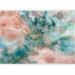 Photo Wallpaper Watercolour clouds - abstract sky in spots with gold pattern 142631 additionalThumb 1