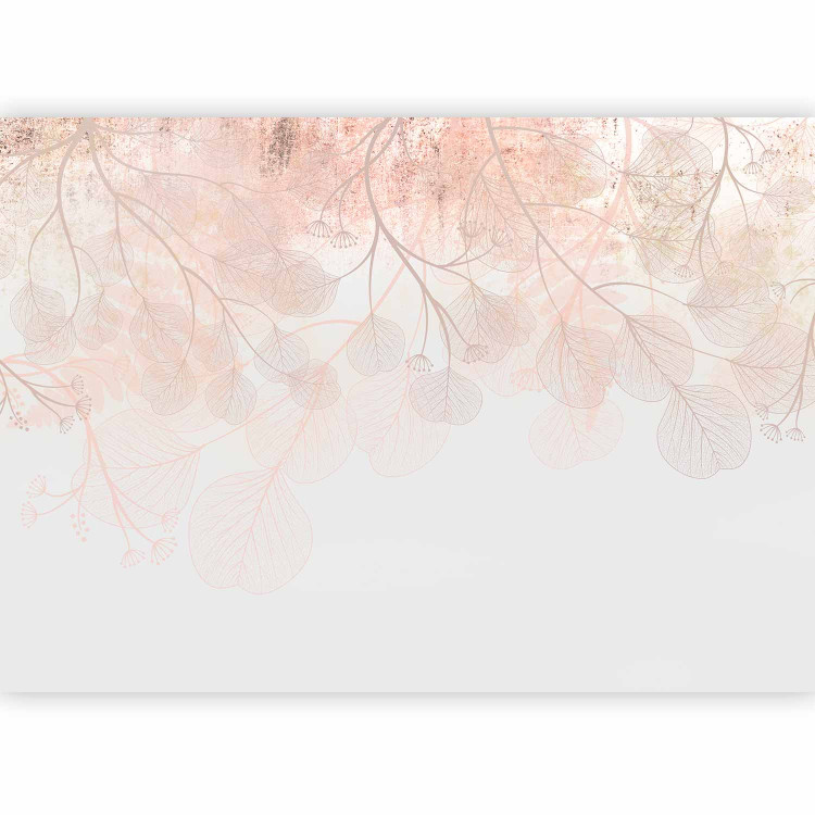 Photo Wallpaper Delicate boho - landscape with composition of flowers and leaves in shades of pink 143731 additionalImage 1
