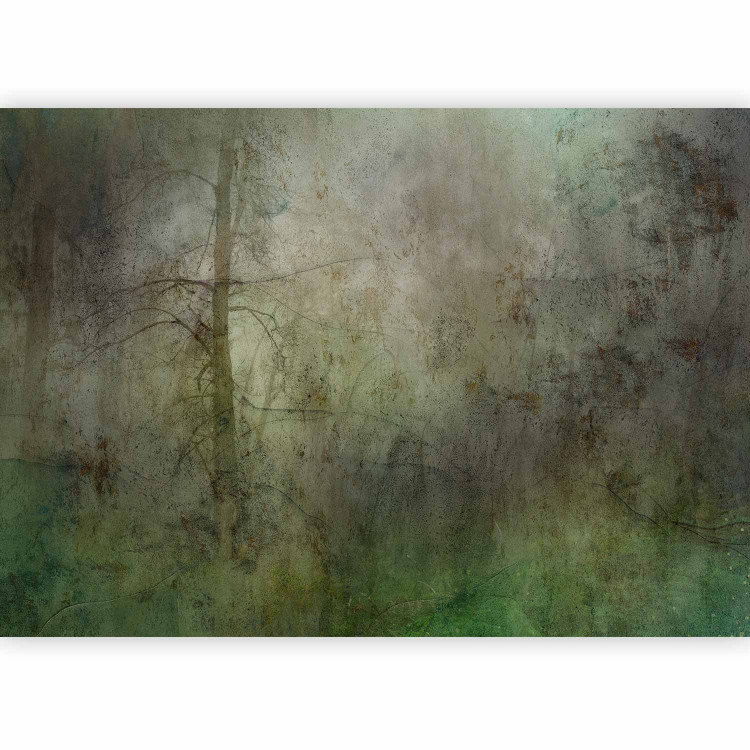 Photo Wallpaper Abstract forest - motif of a lit tree on a forest background in green 143931 additionalImage 5