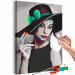 Paint by Number Kit Delicate in the Hat - Young Girl in Black Dress, Red Nails 144131 additionalThumb 6