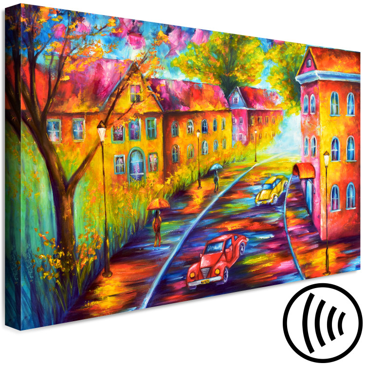 Canvas Evening I (1-piece) - colorful landscape with a street in the city center 144731 additionalImage 6
