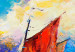 Canvas Colorful Sailing Ships - Painted Landscape With Boats on Rough Waves 145531 additionalThumb 5