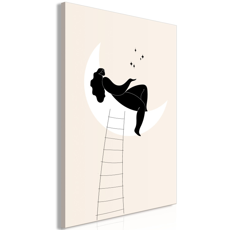 Canvas Ladder to the Moon - Girl Lying on the Moon Enchanting Stars 146131 additionalImage 2