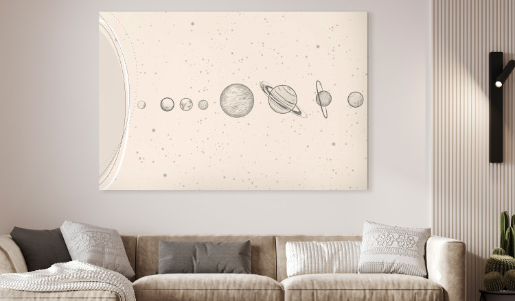 Large canvas print Solar System - Delicate Minimalistic Lineart Style Planets 146331 additionalImage 5