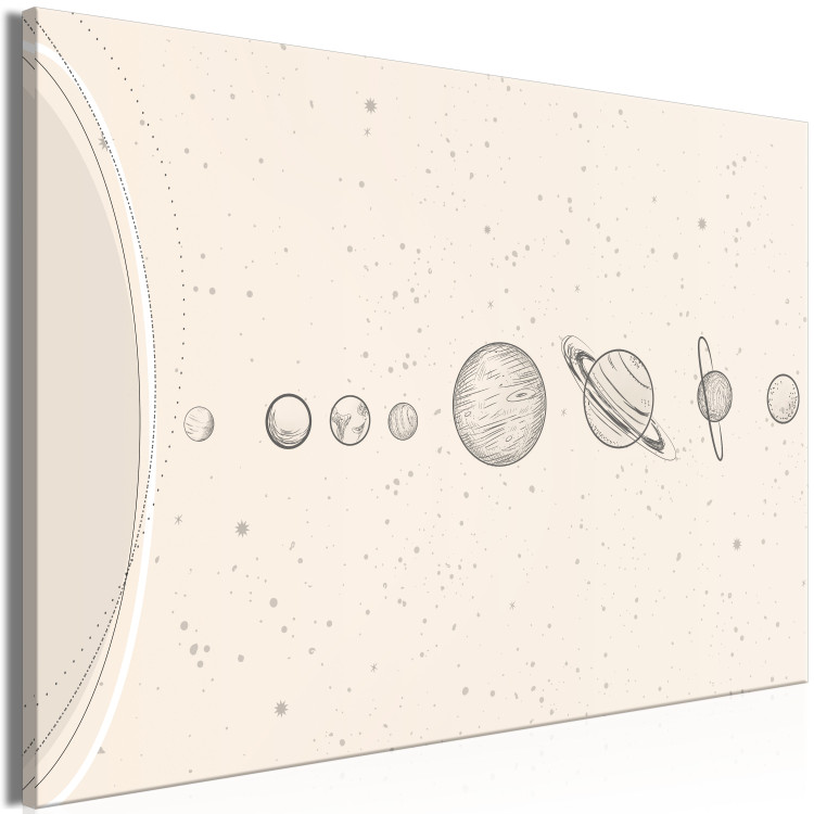Large canvas print Solar System - Delicate Minimalistic Lineart Style Planets 146331 additionalImage 2
