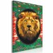 Paint by Number Kit Proud Lion - Portrait of a Wild Cat on a Black Background and Ornaments 146531 additionalThumb 6