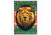 Paint by Number Kit Proud Lion - Portrait of a Wild Cat on a Black Background and Ornaments 146531 additionalThumb 3