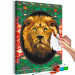 Paint by Number Kit Proud Lion - Portrait of a Wild Cat on a Black Background and Ornaments 146531 additionalThumb 5