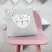 Decorative Microfiber Pillow Beauty of a cat - white and ash-grey design with the caption 'Pretty' cushions 147031 additionalThumb 3