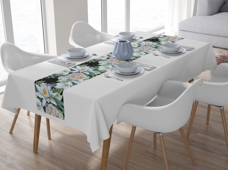 Table Runner Nenufars and Peonies - elegant, vinatge style floral composition 147331 additionalImage 2