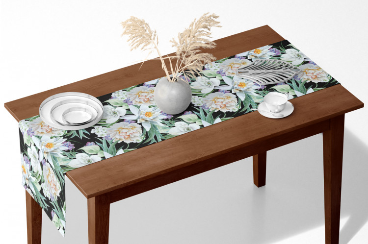 Table Runner Nenufars and Peonies - elegant, vinatge style floral composition 147331 additionalImage 4