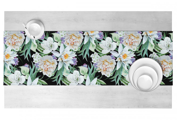 Table Runner Nenufars and Peonies - elegant, vinatge style floral composition 147331 additionalImage 3