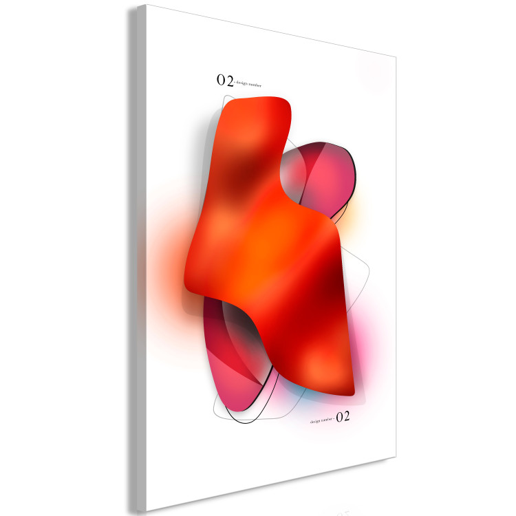 Canvas Art Print Neon Abstraction (1-piece) - shapes in shades of red 149731 additionalImage 2
