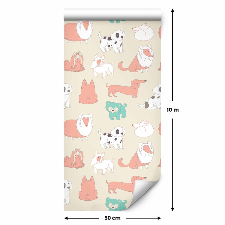 Wallpaper Animal Pattern - Various Breeds of Dogs on a Beige Background 150031 additionalImage 2