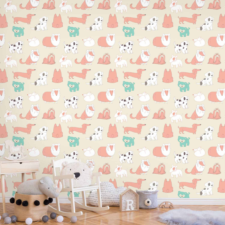 Wallpaper Animal Pattern - Various Breeds of Dogs on a Beige Background 150031 additionalImage 5
