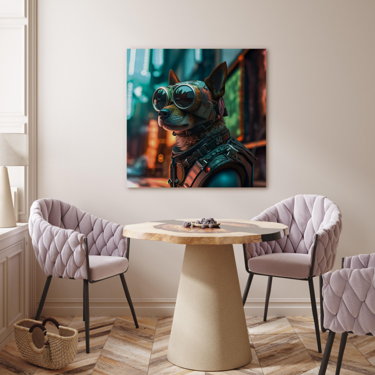 Canvas AI Dog Chihuahua - Cyberpunk Style Animal Fantasy Portrait - Square 150131 additionalImage 5