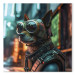 Canvas AI Dog Chihuahua - Cyberpunk Style Animal Fantasy Portrait - Square 150131