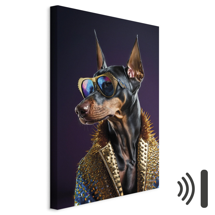 Canvas AI Doberman Dog - Animal Fantasy Portrait With Stylish Glasses - Vertical 150231 additionalImage 8