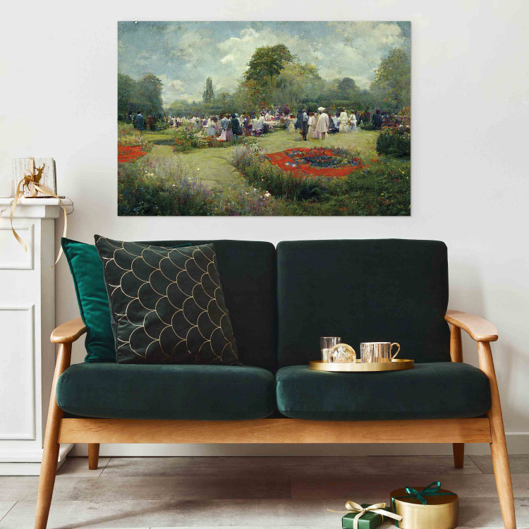 Canvas Print Meeting in the Garden - An Ai-Generated Landscape in the Style of Monet 151031 additionalImage 3
