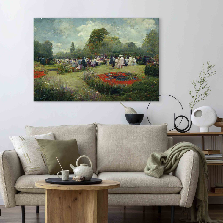 Canvas Print Meeting in the Garden - An Ai-Generated Landscape in the Style of Monet 151031 additionalImage 5