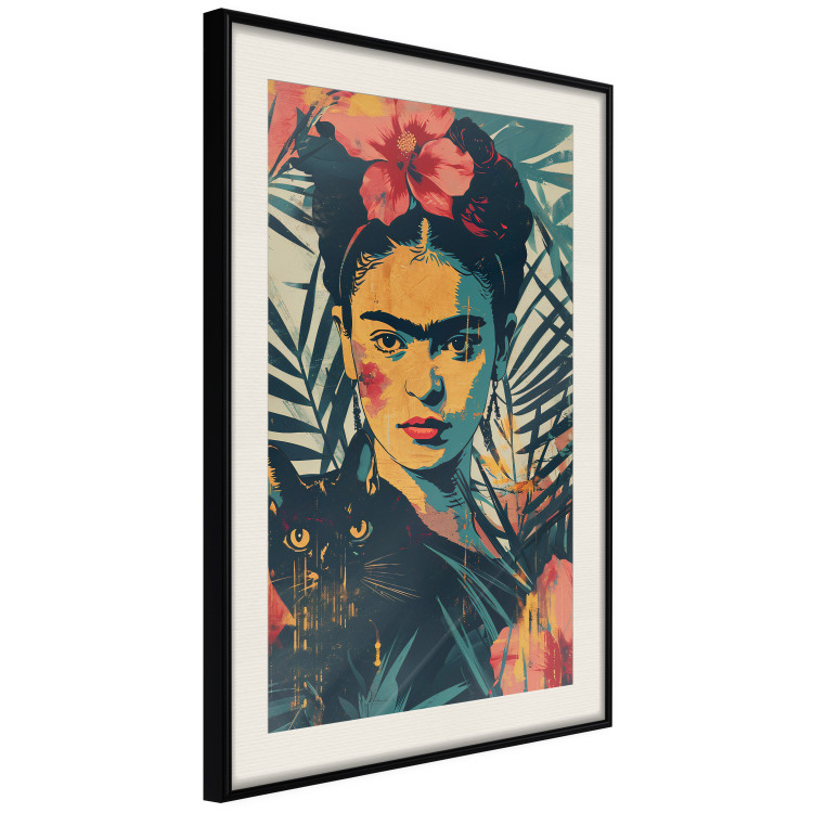 Poster Tropical Frida - A Portrait of the Painter Holding a Black Cat 152231 additionalImage 9