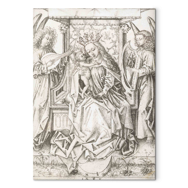 Art Reproduction Madonna and Child enthroned with two angels making music 158531