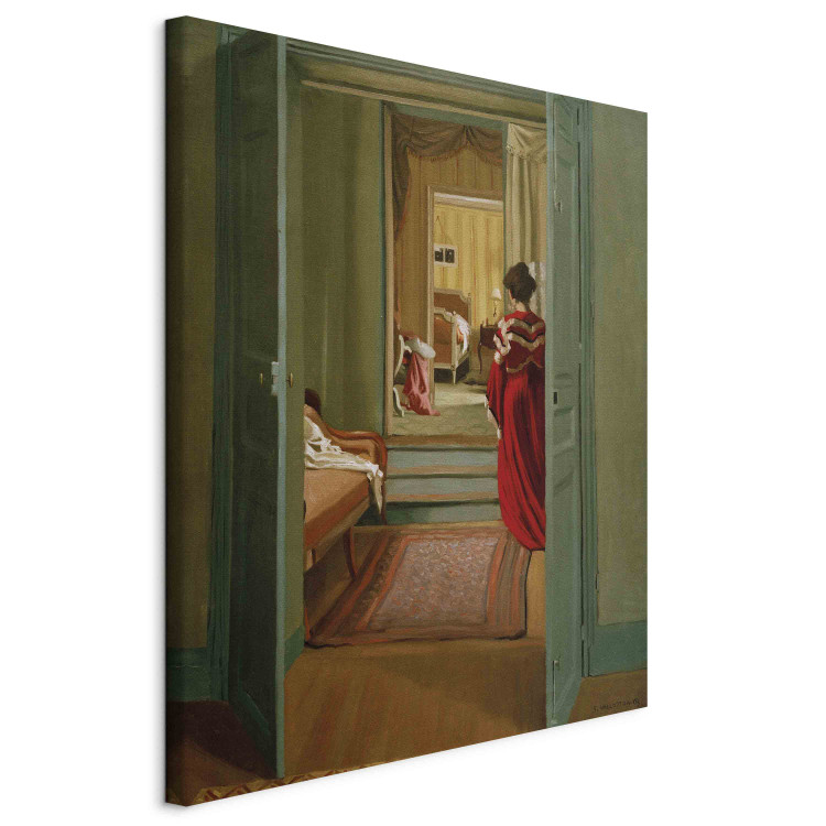 Reproduction Painting Intérieur avec femme en rouge de dos 159231 additionalImage 2