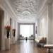 Wall Mural Baroque Stucco - Carved Rich Ornament in White Color 159931