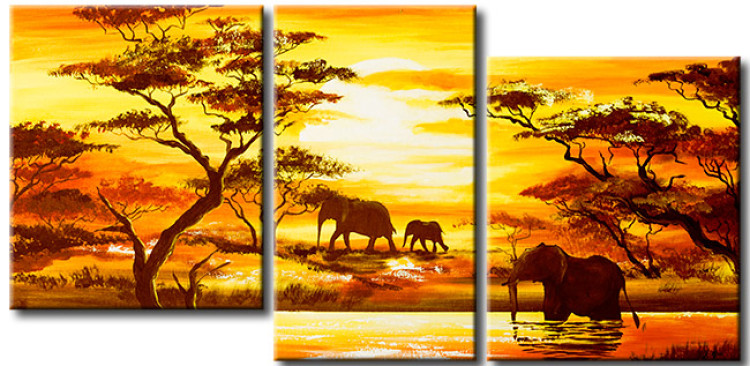 Canvas Art Print Family of elephants 49231