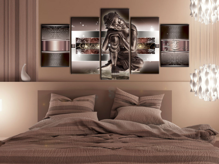 Canvas Print Sleeping Buddha in reds 55731 additionalImage 3