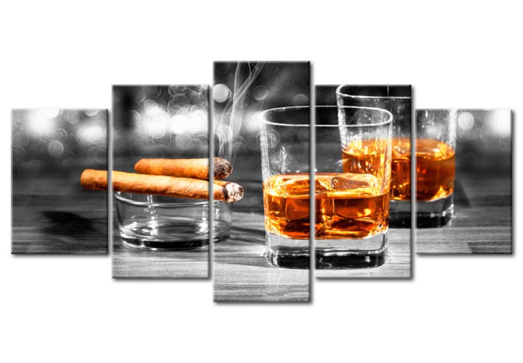Canvas Art Print Cigars and whiskey 59031