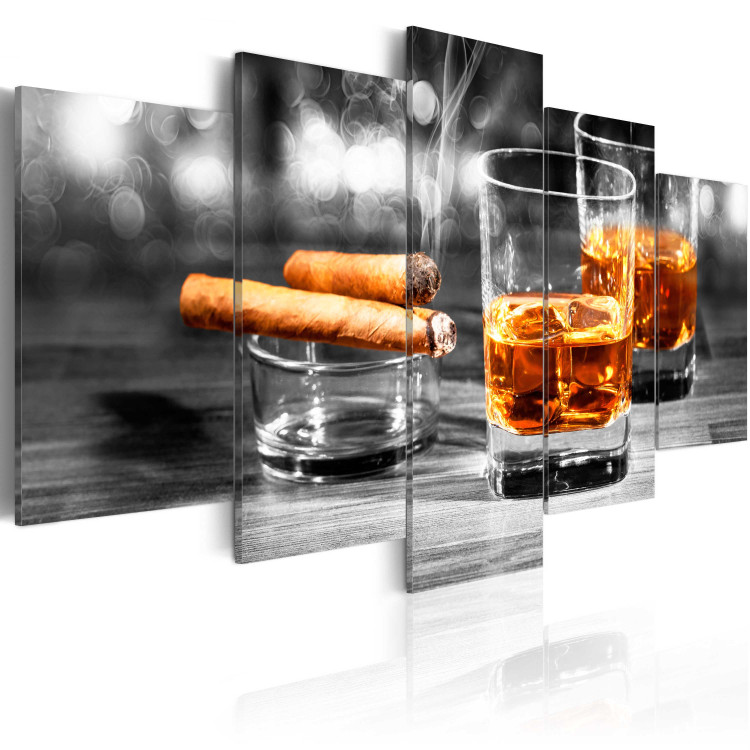Canvas Art Print Cigars and whiskey 59031 additionalImage 2