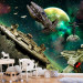 Photo Wallpaper Galactic Conquest - Space landscape with a fleet of spaceships for a teenager 61131 additionalThumb 6